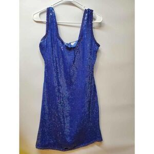 Swee Lo Vintage Blue Sequin Mini Dress